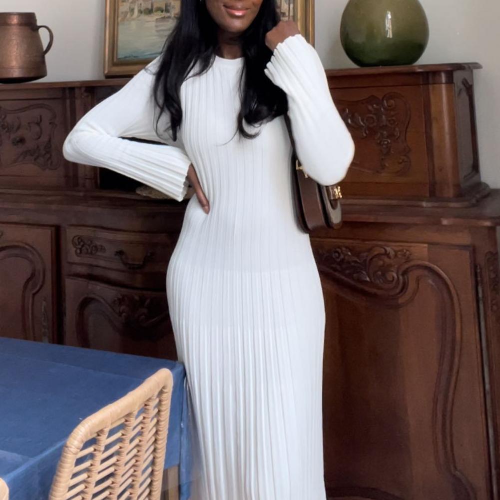 Abito in maglia a costine da d - Bodycon Long Sleeve Ribbed Dress recensione e prezzo