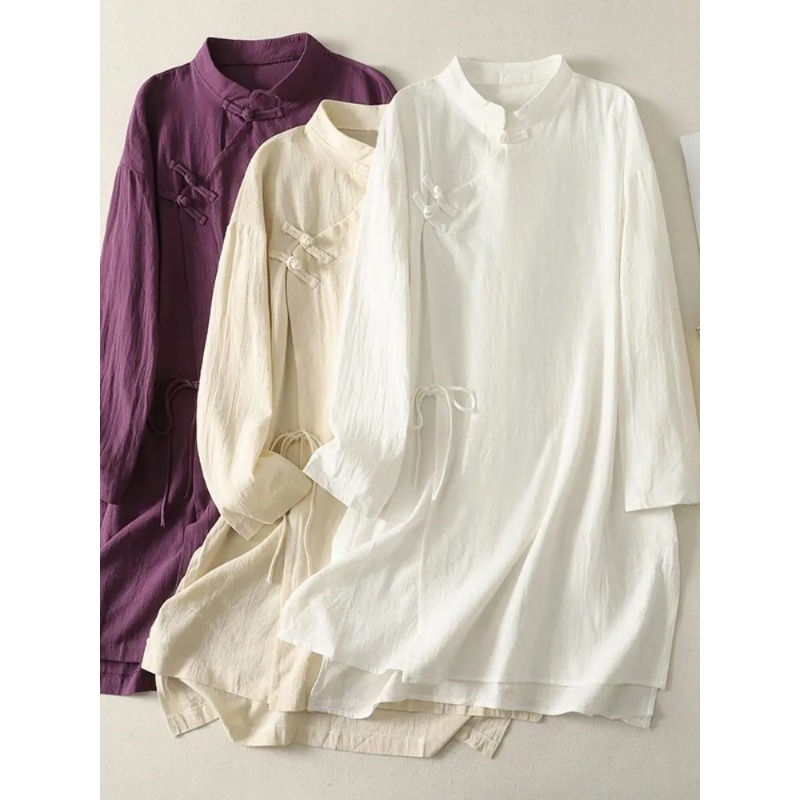Abito Tunica da Donna in Lino  - Casual Loose Linen Shirt Dress recensione e prezzo