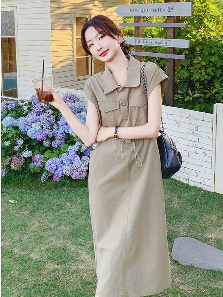 Abito chemisier casual estivo  - Korean Style A Line Shirt Dress recensione e prezzo