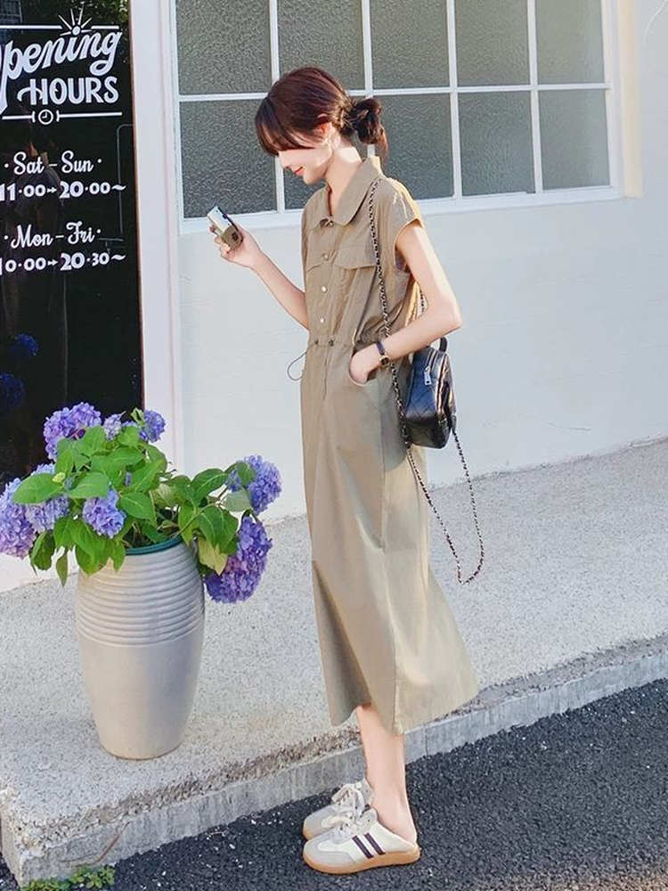 Abito chemisier casual estivo  - Korean Style A Line Shirt Dress recensione e prezzo