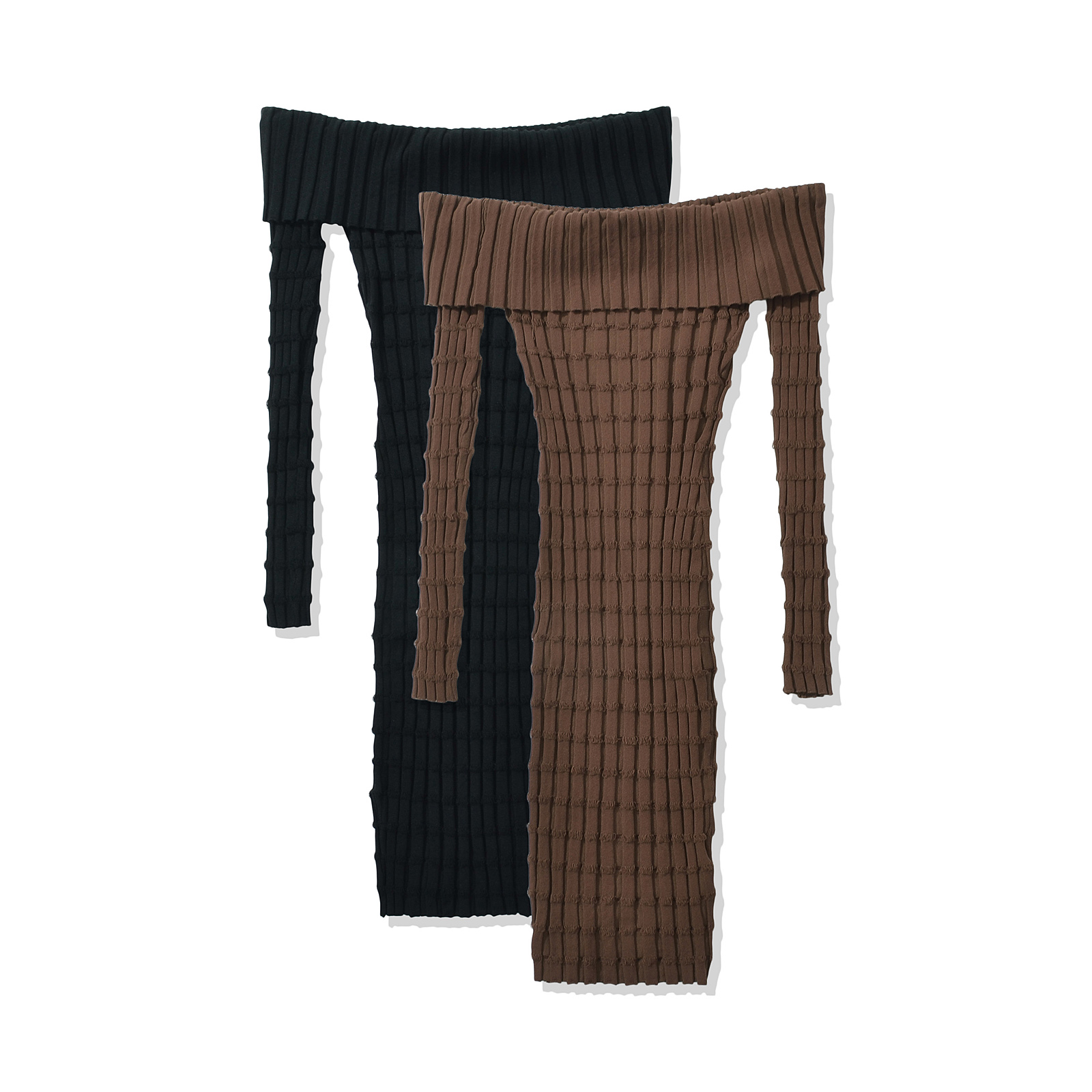 2025 Sexy increspato Slash spa - Bodycon Long Sleeve Ribbed Dress recensione e prezzo