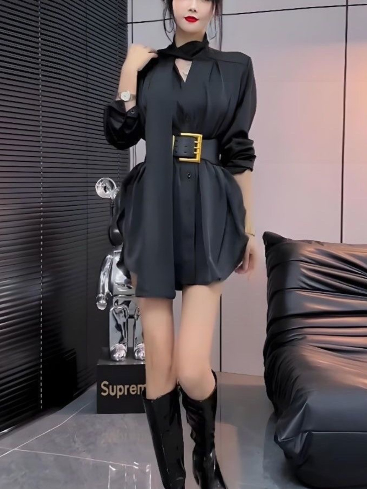 Abito chemisier in seta bianca - Korean Style A Line Shirt Dress recensione e prezzo