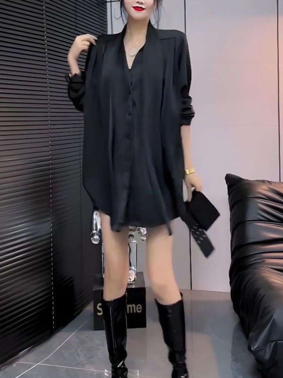 Abito chemisier in seta bianca - Korean Style A Line Shirt Dress recensione e prezzo