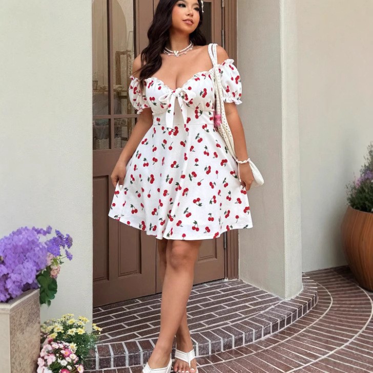 Abito Estivo da Donna con Stam - Off Shoulder Puff Sleeve Sundress recensione e prezzo