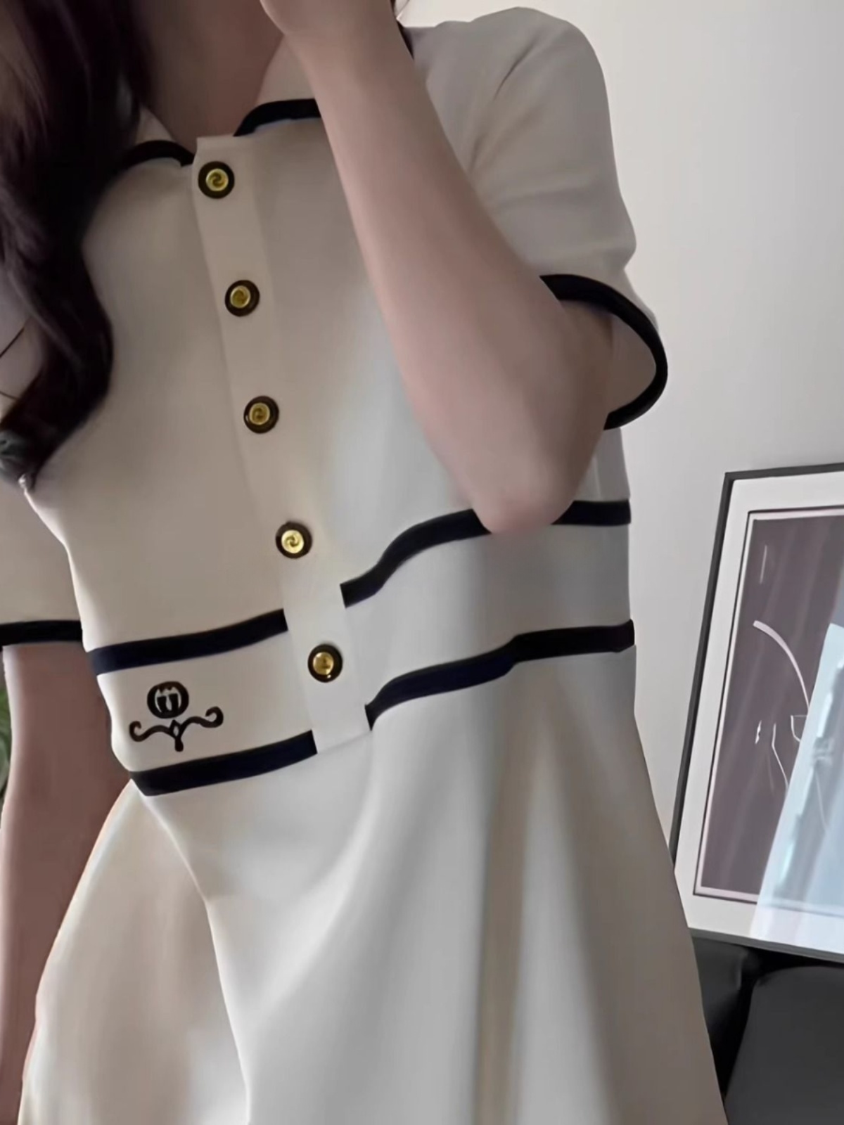 Abito a maniche corte con coll - Korean Style A Line Shirt Dress recensione e prezzo