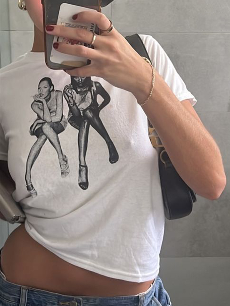 Estetica estate Baby Tee Stree - Y2K Graphic Baby Tee Crop recensione e prezzo