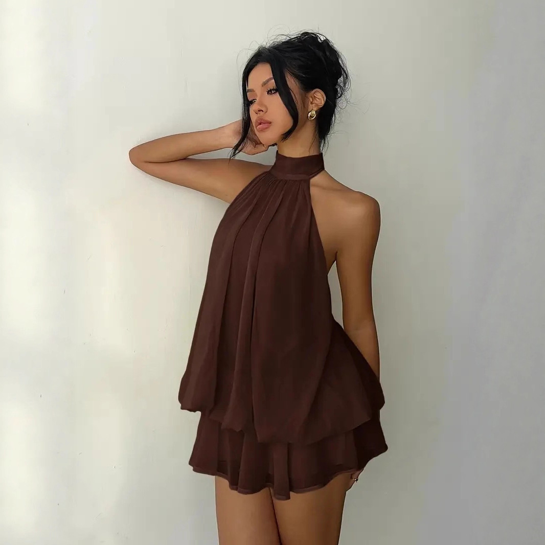Abito da donna con scollo all' - Y2K Backless Halter Mini Dress recensione e prezzo