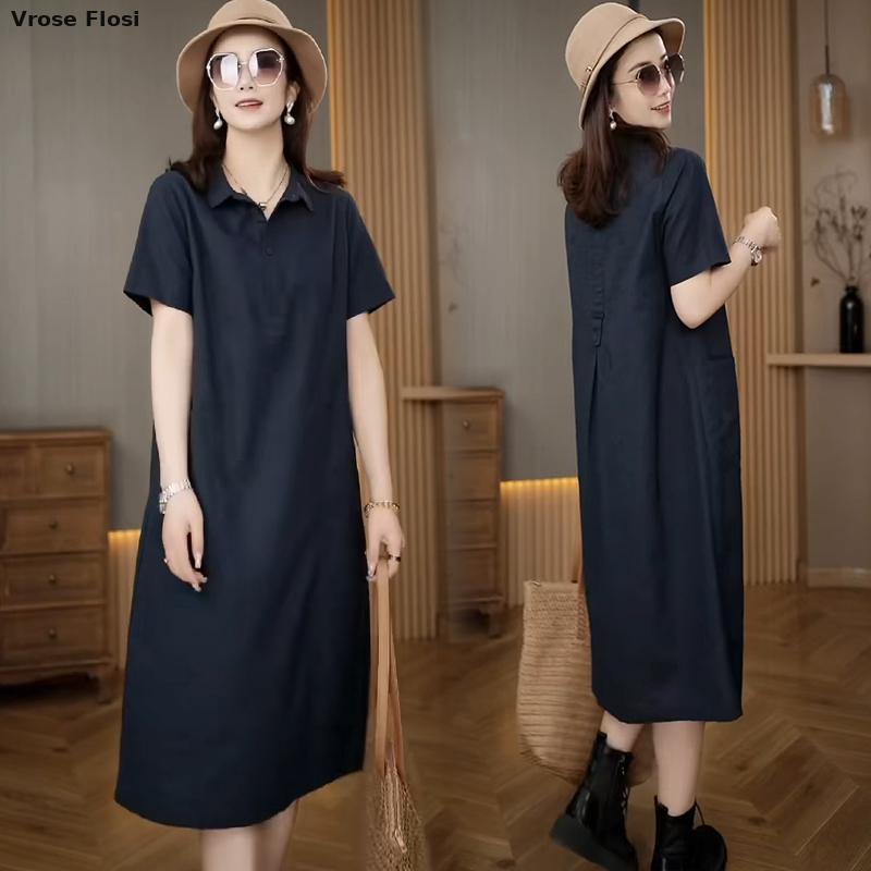 Abito donna estate 2024 nuovo  - Casual Loose Linen Shirt Dress recensione e prezzo