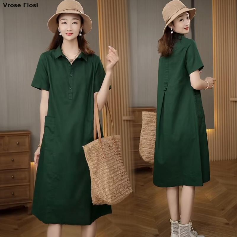 Abito donna estate 2024 nuovo  - Casual Loose Linen Shirt Dress recensione e prezzo
