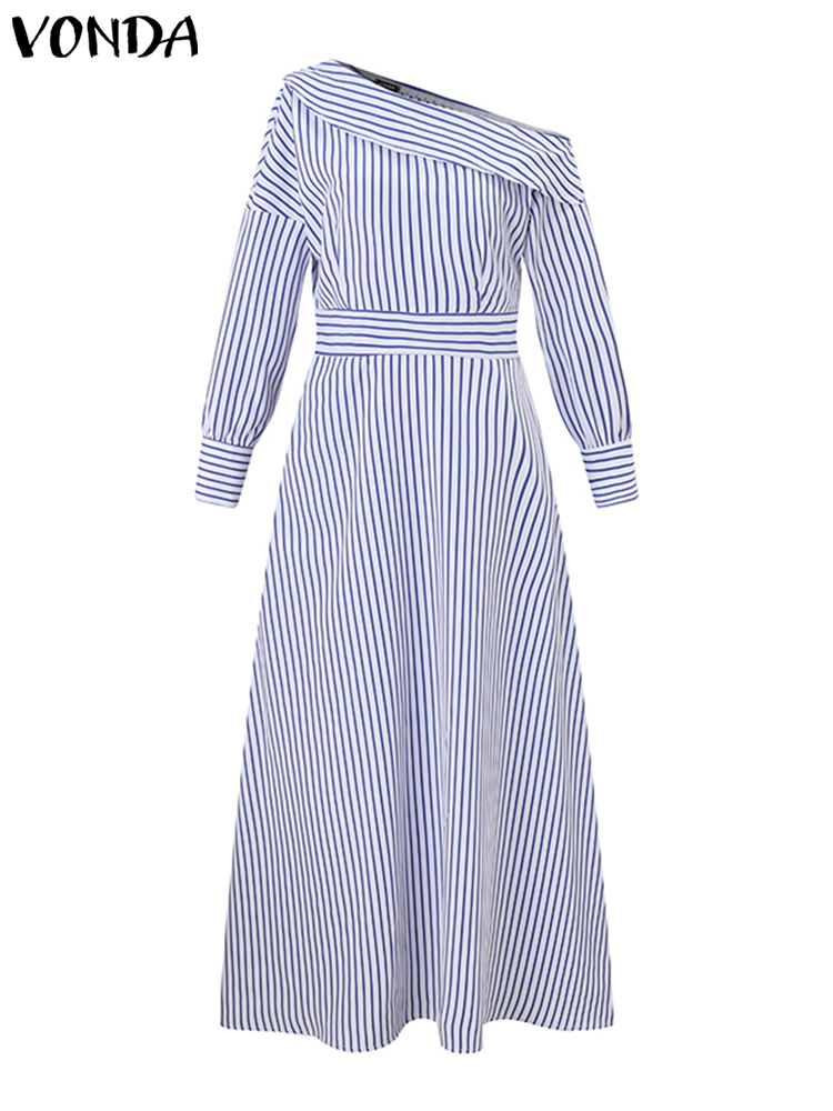 Plus Size 5XL VONDA Vestito El - Off Shoulder Puff Sleeve Sundress recensione e prezzo