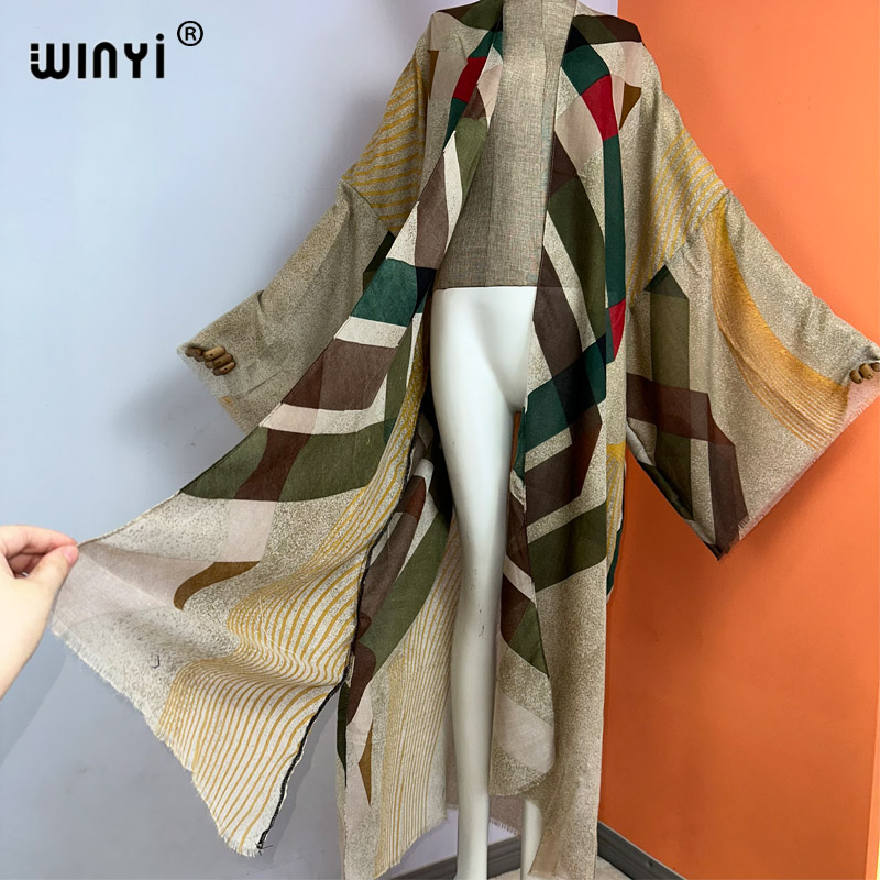 WINYI kimono summer boho print - Boho Summer Beach Maxi Dress recensione e prezzo